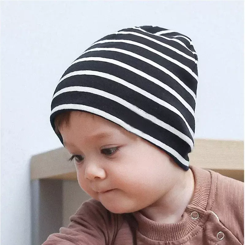 แฟชั่นสีทึบหมวกเด็กเด็กวัยหัดเดินเด็กทารกเด็กทารกผ้าฝ้าย Soft Earmuffs หมวก Beanies หมวกฤดูหนาวถักทารกแรกเกิดหมวก