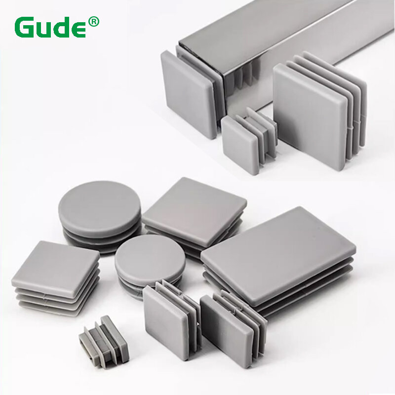 Grey Plastic Round Square Blanking End Caps Tube Pipe Inserts Plug Bung Insert Stopper