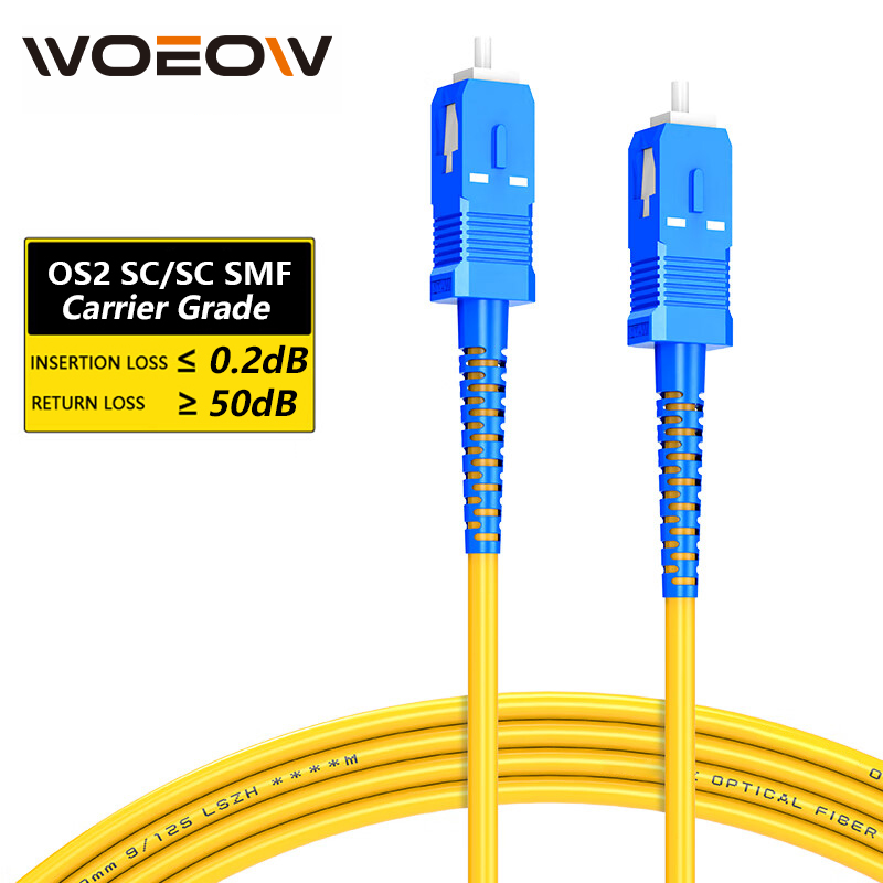 WoeoW-Câble de raccordement fibre optique OS2 SC à SC UPC, 3.0mm monomode Simsake SMF 9/125 μm LSZH