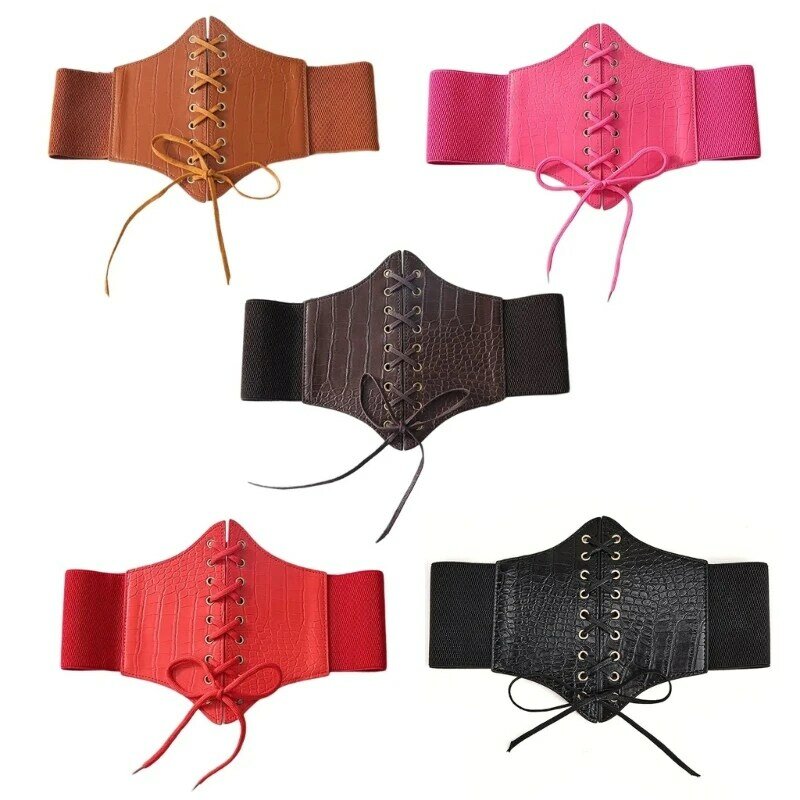 Stretchy Waist Chain Button Cowgirl Belt for Women Proms Stage and Club Party for Jeans Dresses