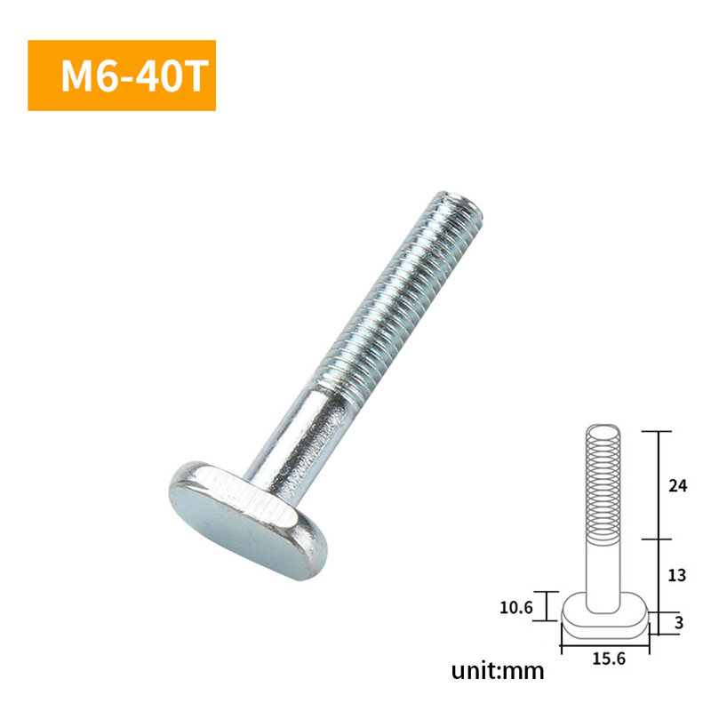 Convenient 1*T-Track Accessories M6-70T Screw Metal + Plastic Plastic Slider M6 Nut Handle M6-40 Screw M6-40T Screw