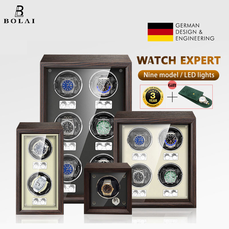 Luxus Holz Uhr Wickler Hohe-Ende 2 4 6 Slot Automatische Uhren Box mit Mabuchi Motor Uhr Shaker Schrank uhr Lagerung Box