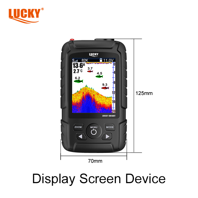 Эхолот Lucky, телефон с диагональю 2,8 дюйма, 3,7 в, литий-ионный аккумулятор, цветной точечный матричный дисплей с датчиком преобразователя