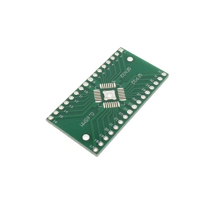 SMT Conversão DIP Pitch Adapter, 0,8 milímetros, 0,65 milímetros, QFN32 para QFP32 Chip, 100pcs