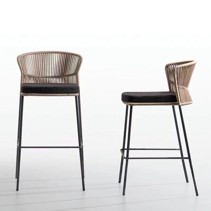 EE1010 Backrest bar chair aluminum alloy high chair white chair bar stool
