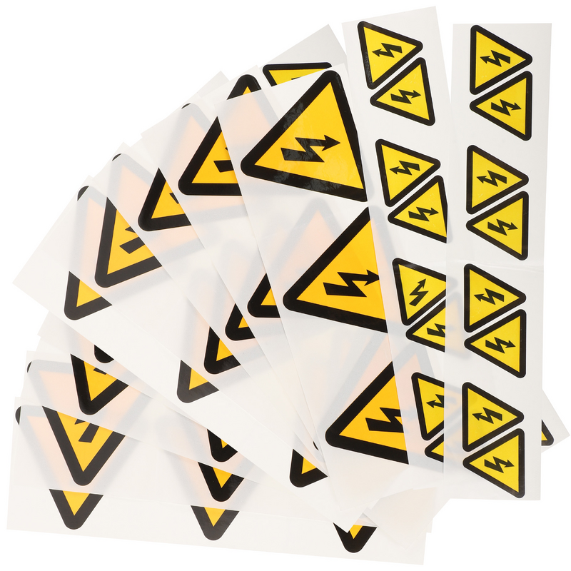 Tofficu 고전압 노란색 스티커, 전기 충격 위험 비닐 스티커, 전기 충격 차단 전원