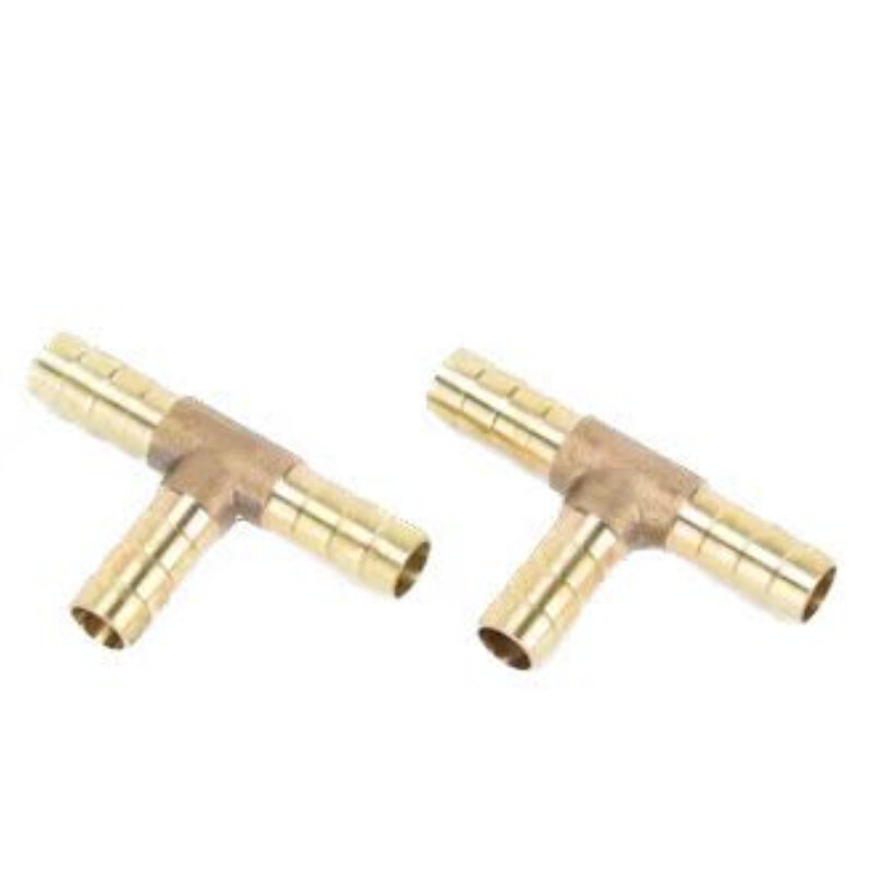 T-Shape Brass Barb Hose Fitting Tee 4mm 6mm 8mm 10mm 12mm 16mm 3 Way Hose Tube Barb Brass Barbed Coupling Connector Adapter