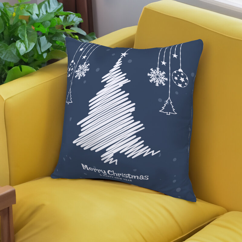 Рождественская наволочка для подушки 45x45 см, двухсторонний рисунок, искусственная наволочка, диван, домашний уютный чехол для подушки, Декор