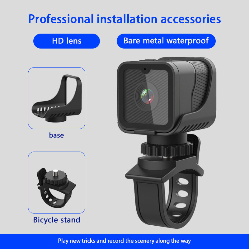 Mini cámara deportiva portátil de alta definición, 1080p, con punto de acceso WiFi, impermeable, grabadora de conducción de motocicleta y bicicleta
