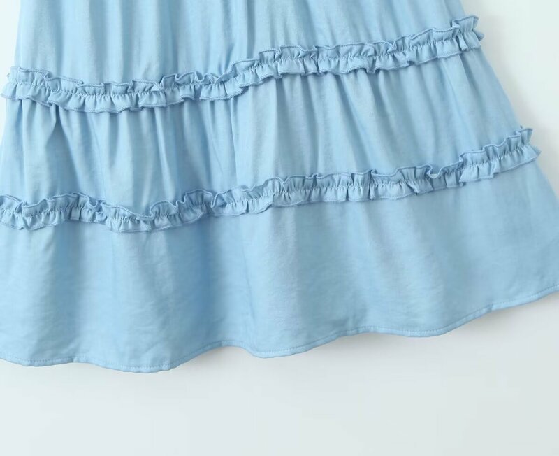 Женское джинсовое платье TAOP & ZA, элегантное и шикарное приталенное платье с открытой спиной и поясом из тенсела, новинка 2024