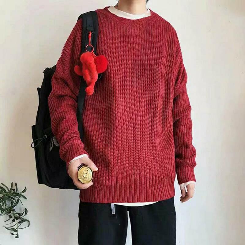 Fashion Student Sweater  Solid Color Soft Sweater  Casual Winter Sweater
