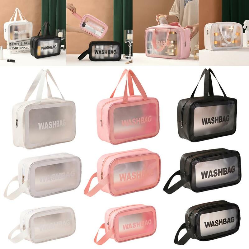 Bolsa de aseo transparente impermeable para mujer, organizador de baño, bolsas de almacenamiento transparentes, bolsa de viaje portátil, Cosmet Y1x7, nuevo