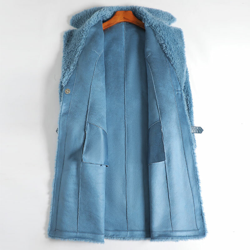 2022 primavera nuova pelliccia di lana cappotto donna grano tessuto Lace-up pelliccia composita un abbigliamento di pelliccia 100% lana giacca di pelliccia Chaqueta femminile F