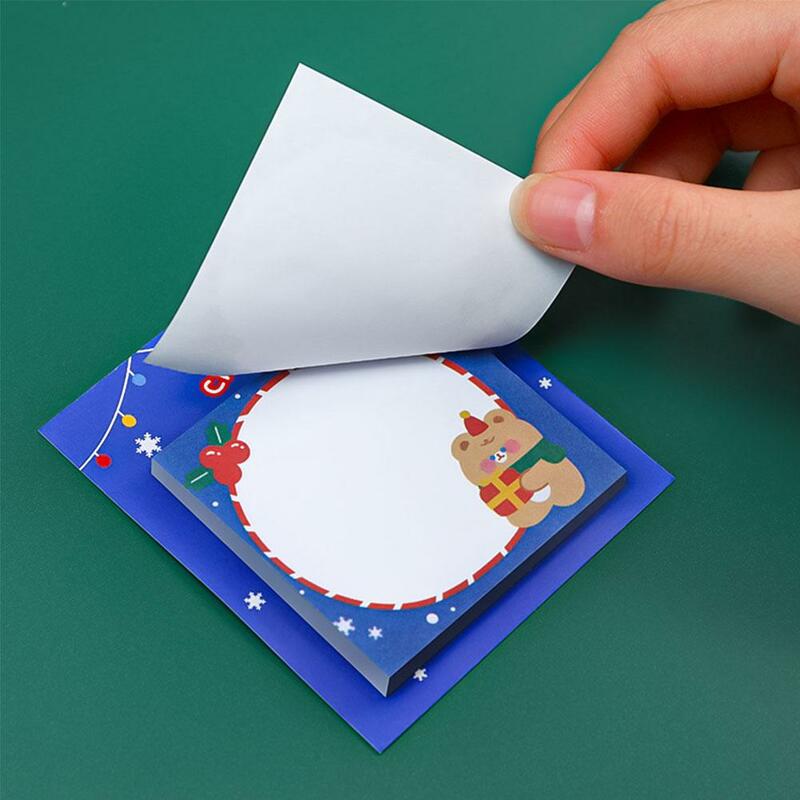 Kawaii Christmas Sticky Notes Notepad Memo Pad Cute Office Sticker Message Supplies Material Paper Stationery School Notes H1T6