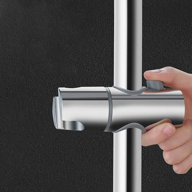 Chrome Shower Sliding Bar Wall Mounted Shower Bar Adjustable Sliding Rail Set Shower Minimalist Style Shower System