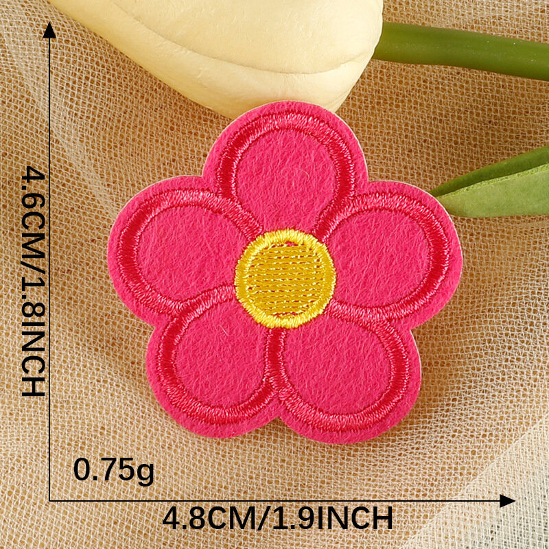2024 New Flower Embroidery Patch Handbags Stickers DIY Embroidered Badges Thermoadhesive Iron on Patches Fabric Accessories Bag