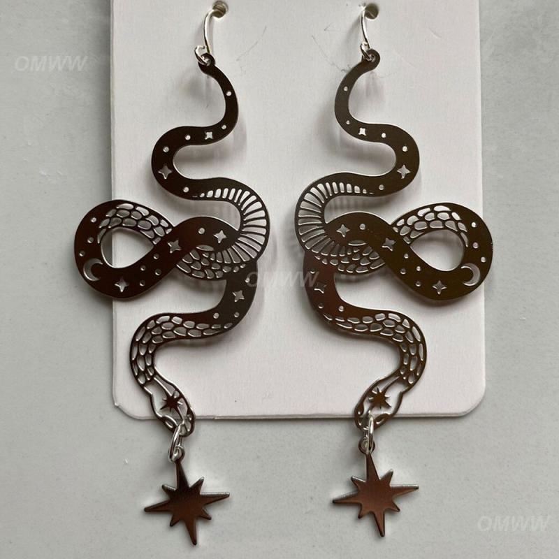 Gancio per l'orecchio Design animale 1 paio di orecchini a forma di serpente accessori popolari orecchini personalità creativa orecchini Vintage neri gioielli