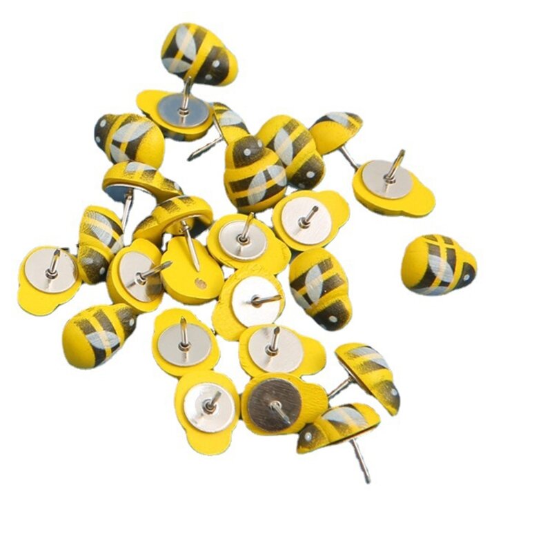 Juego 50 chinchetas creativas con forma abeja y mariquita para pared fotos DIY para hogar