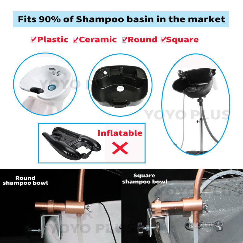 Head Spa Portable Water Therapy Water Outlet Frame Waterfall Adjustable Fits Most Shampoo Bowl Bed For Massage Salon Equipment