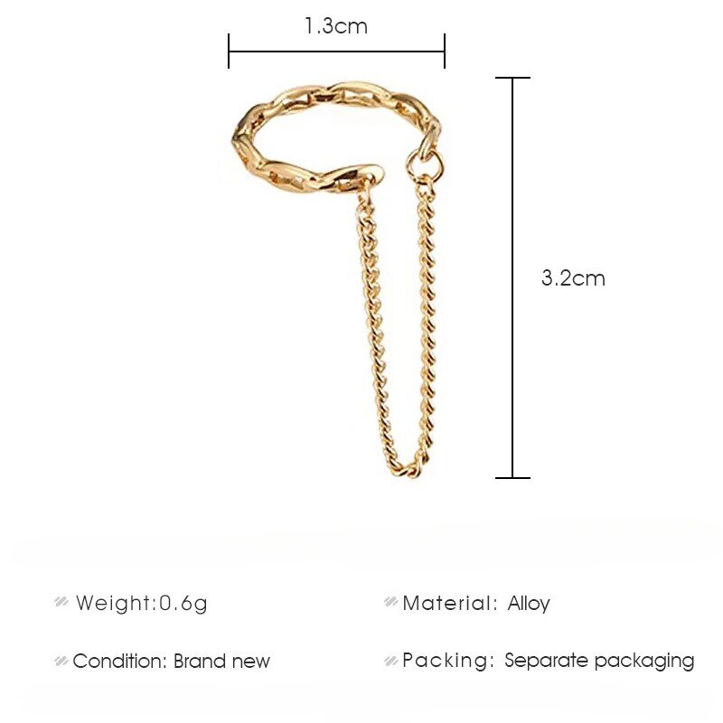 New Style Non-pierced Gold-plated Hollow Crystal Star Chain Gold Ear Cuff for Girls Fashionable Women's Clip-on Earrings