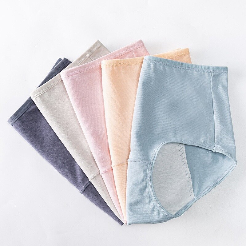 Solid Color Comfortable Mid-high Waist Period Pants Leak Proof Waterproof Breathable Women's Underwear