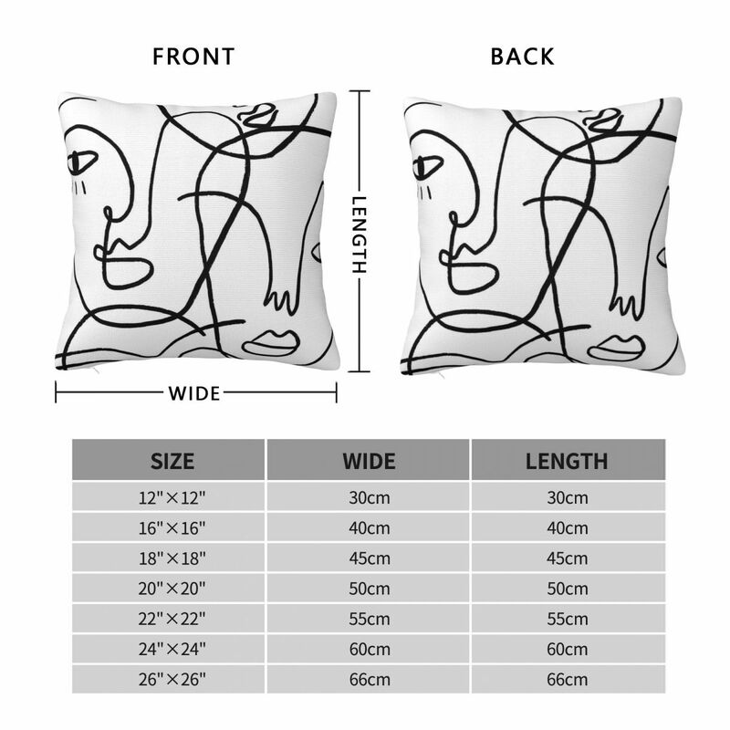 Abstract Faces Square Pillowcase Pillow Cover Polyester Cushion Decor Comfort Throw Pillow for Home Sofa