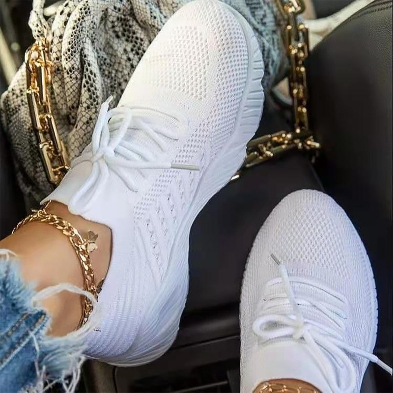 Chaussure-팜므 레이스 업 플랫폼 여성용 신발, 여름 플러스 사이즈 플랫 메쉬 스포츠 신발, 여성 경화 신발, 2022