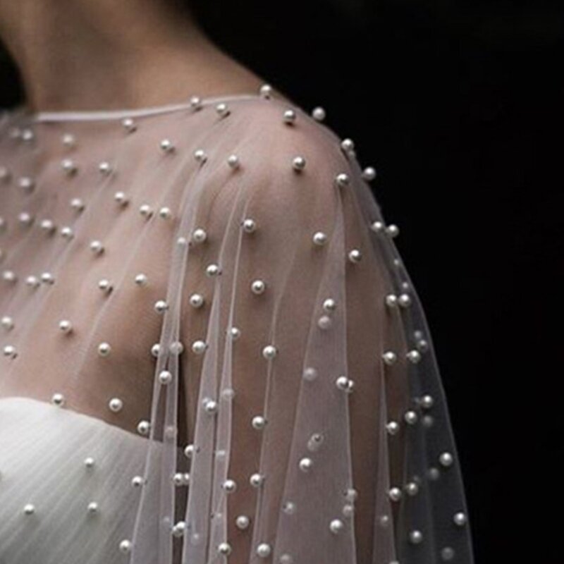 Cape perles en perles pour robe mariée, accessoires châle pour veste mariée