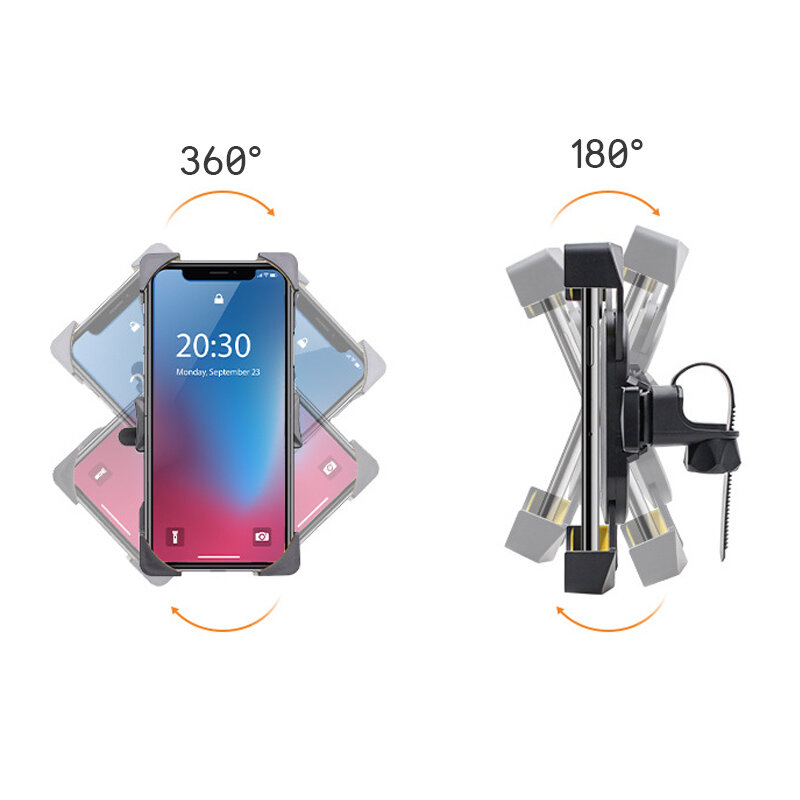 Passeggino portacellulare portacellulare portacellulare universale girevole a 360 ° carrello portacellulare per bicicletta per dispositivo Gps iPhone