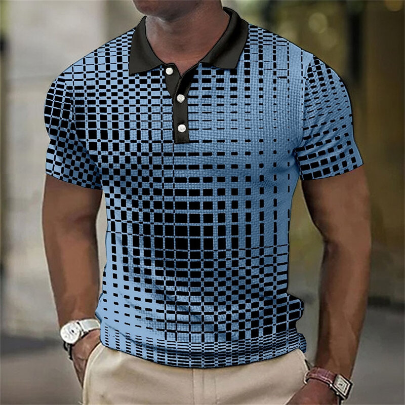 Retro Polo Voor Mannen 3d Spotted Heren Kleding Straat Casual Korte Mouwen Losse Oversized Shirt Hoge Kwaliteit Sportkleding Soft Tops