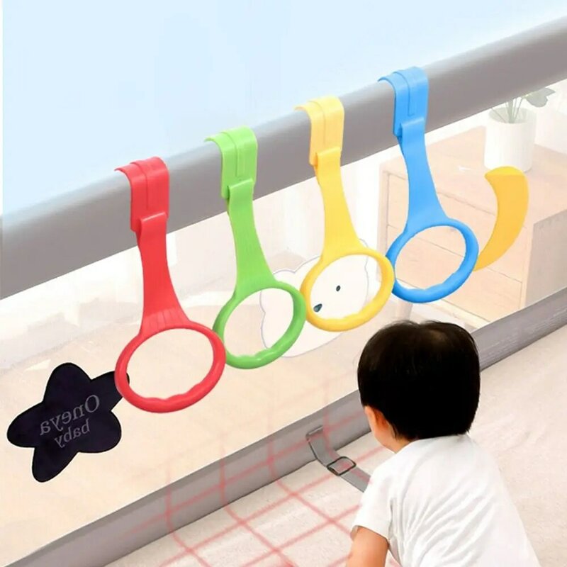 Plastic Pull Ring for Playpen Creative Bed Accessories Solid Color Baby Pull Ring Baby Crib Hooks Help Baby Stand