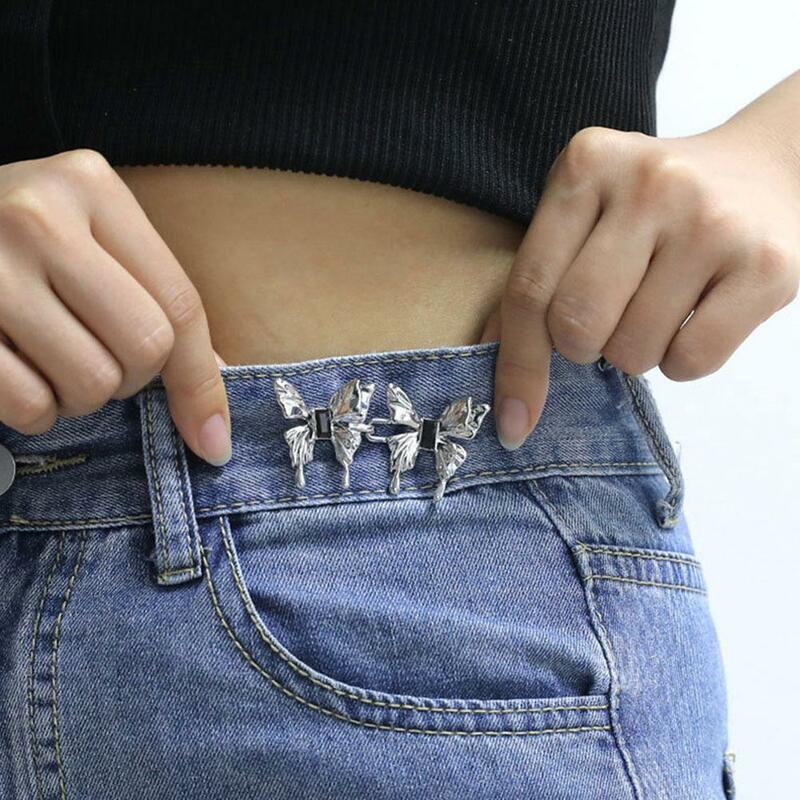 Verstellbare Taille straffen Pin Frauen Legierung Brosche Schnallen Pin Mantel Taille Jean Vintage Hose Jeans Pins abnehmbare Knopf aber y6j6