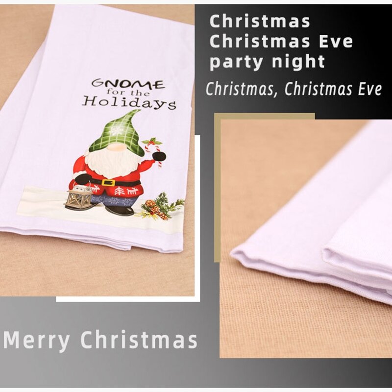 หมวกคริสต์มาส Gnome ผ้าเช็ดมือเดสก์ท็อปทำความสะอาดปาร์ตี้วันหยุดคริสต์มาสเช็ดมือ