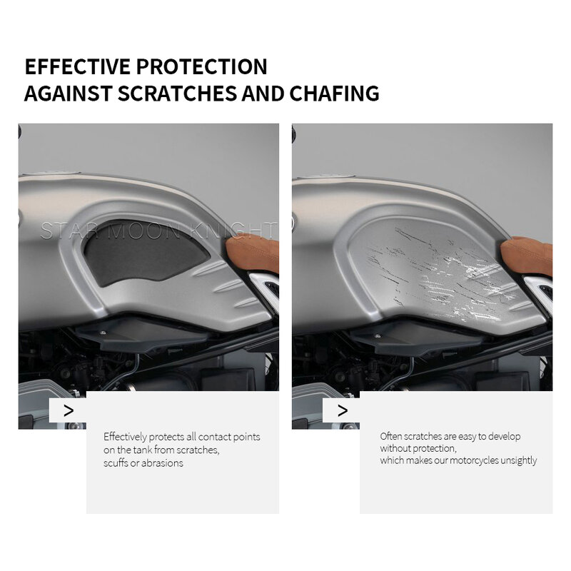 Almohadillas laterales para tanque de combustible de motocicleta, pegatinas protectoras, almohadilla de tracción de agarre de rodilla para BMW R nineT RnineT R nine T 2014-