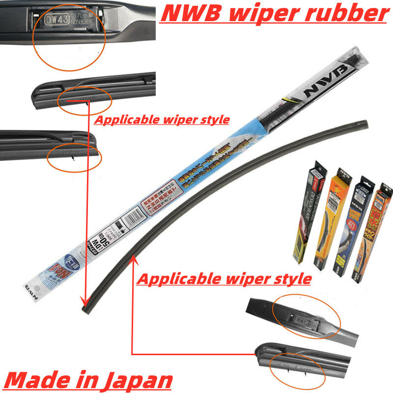 Karet Wiper NWB Bisa untuk Toyota Lexus Mazda Subaru General Cadillac dan Wiper Original Lainnya Lebar 9Mm