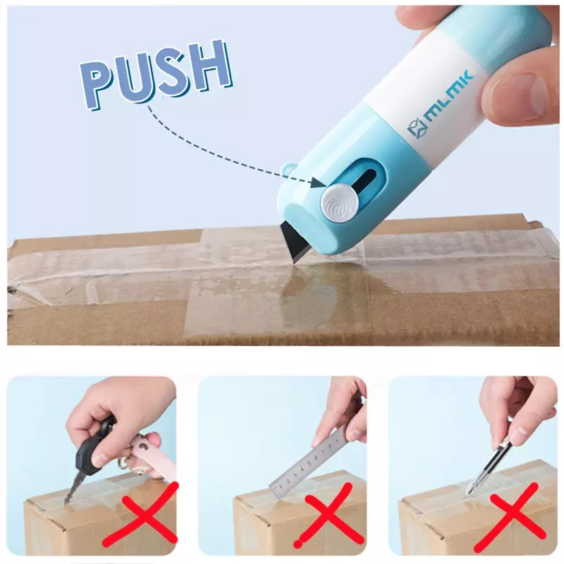 2 In 1 Express Tool Thermal Paper Correction Liquid Parcel Box Opener Knife Office Identity Data Security Protecor Liquid Eraser