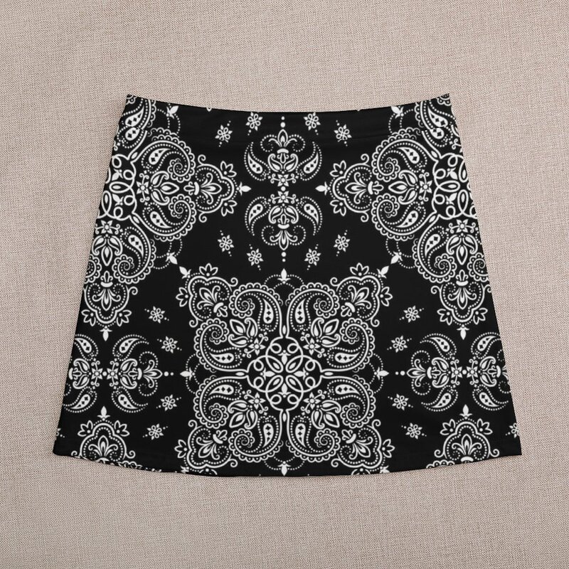 Mini jupe imprimée style bandana pour femme, robe d'été