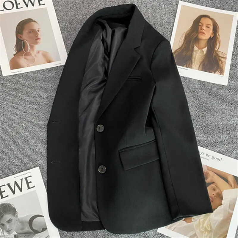 2024 New Spring Autumn Suit Jacket Women's Blazer Top Fashion Korean Version Loose Versatile Casual Outerwear Casaco Feminino