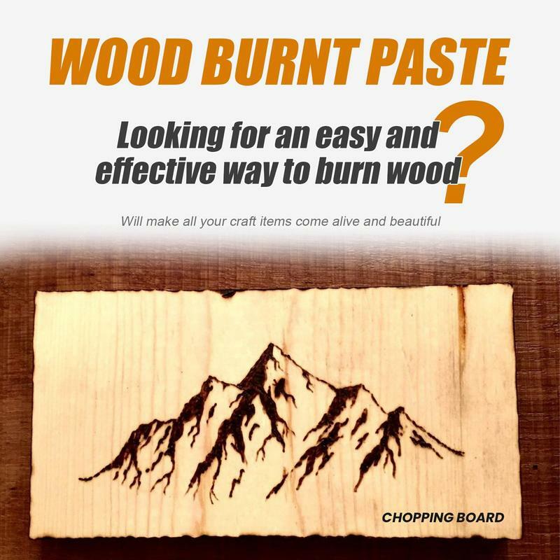 Multifuncional Wood Burning Cream Burn Paste, Fácil de Aplicar, Gel De Combustão, DIY Pyrography Acessórios para Pano De Couro De Papel