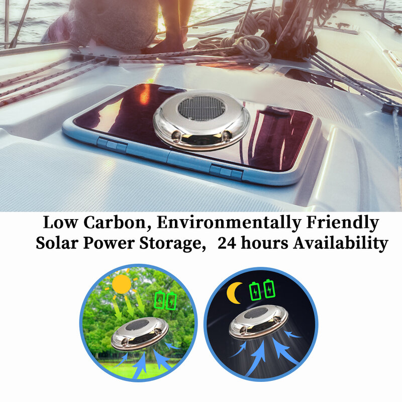 Other Marine Supplier Rechargeable Battery And Switch Stainless Steel With Marine Boat Solar Ventilation Fan