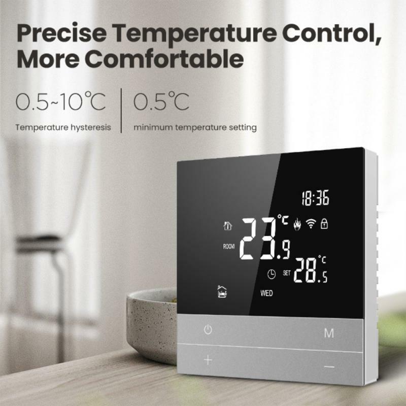 Confortável aplicativo de caldeira de parede, controle remoto, 16A sem fio, aquecimento elétrico, luz de fundo ajustável, LCD Touch, 1-8Pcs