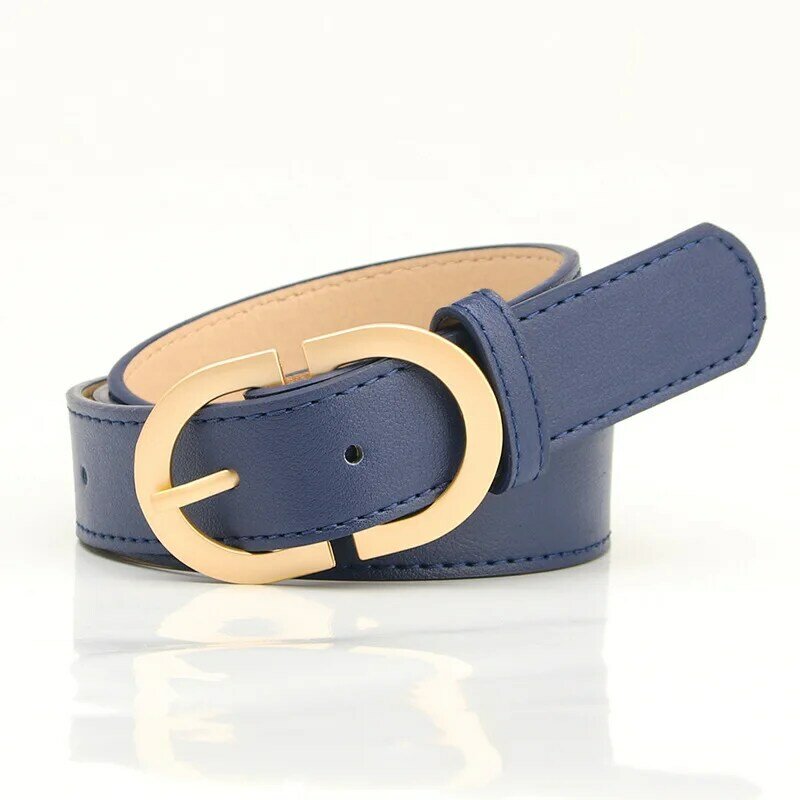Cinturón clásico a la moda para hombre y mujer, Correa informal con hebilla lisa y letras, G173, 2023