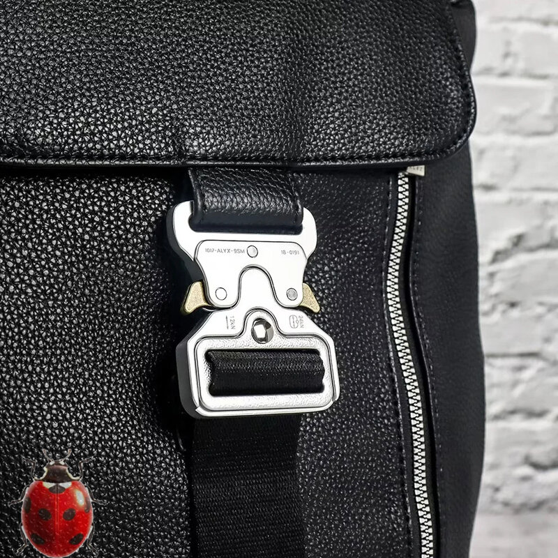 1017 рюкзак ALYX 9SM из личи с серебристой пряжкой рюкзак для мужчин и женщин с откидным карманом на шнурке сумка с регулируемыми лямками