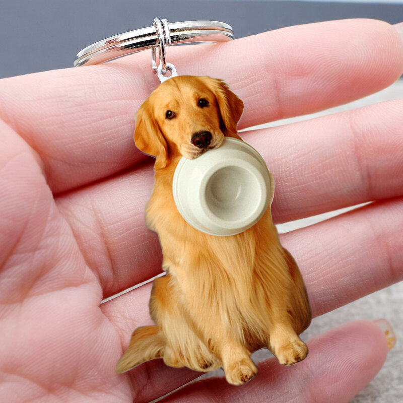 ภาพสัตว์เลี้ยงพวงกุญแจที่กำหนดเองพวงกุญแจสุนัขภาพส่วนบุคคล Keyring Photo Key Chain Pet Sympathy ของขวัญของขวัญส...