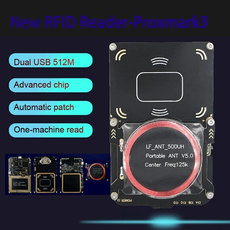 Proxmark3-Smart Chip Copiadora Programador Kit, Leitor de cartão RFID, IC e ID Key Writer, UID S50 Duplicador Decodificação, 512m, NFC 5.0, Novo