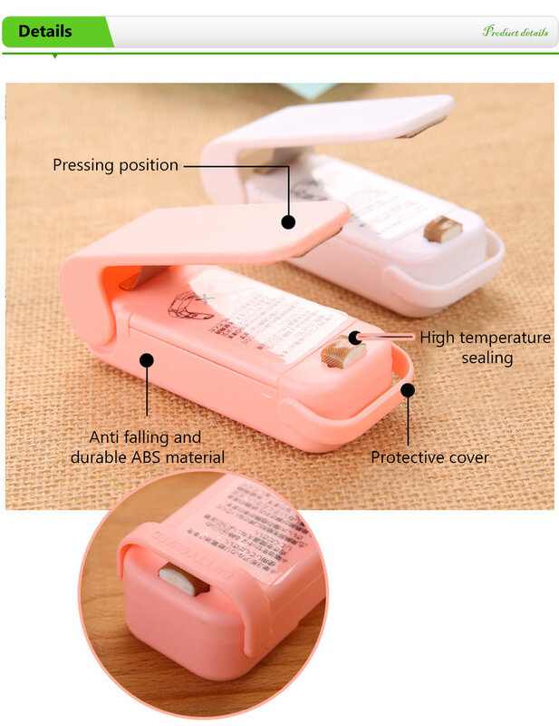 Sacchetto portatile termosigillatore pacchetto di plastica sacchetto di immagazzinaggio Clip Mini sigillatrice pratico sigillo adesivo per cibo Snack gadget da cucina