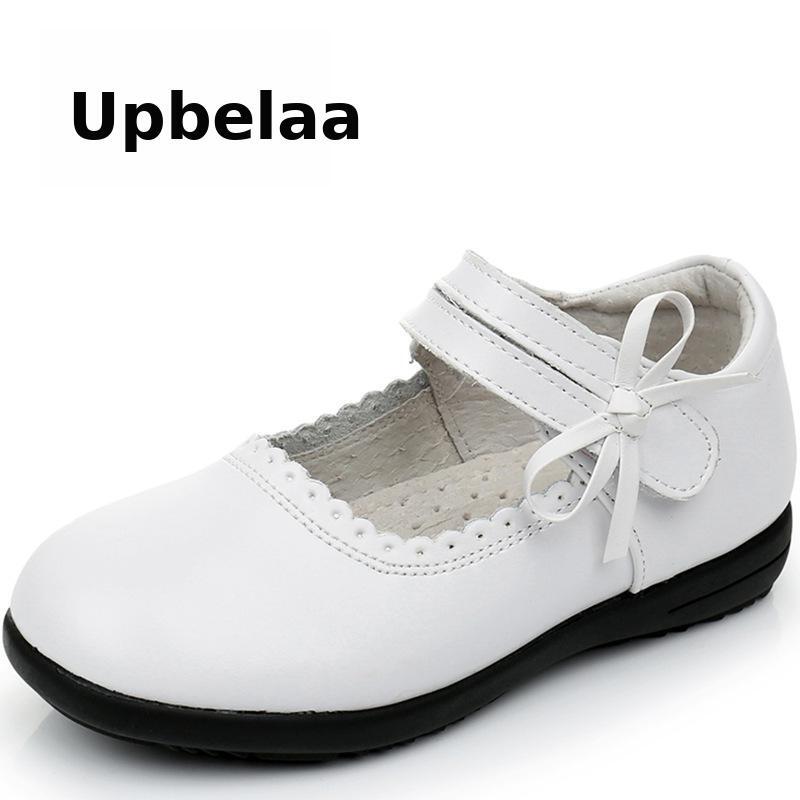 حذاء للأطفال بنات الأميرة أحذية جلد طبيعي الاطفال أحذية أسود أبيض الطلاب مدرسة أداء آداب موضة الحفلات