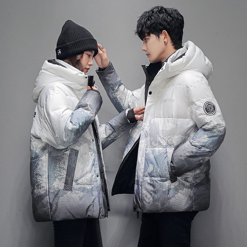 Jaket Down mantel bertudung untuk wanita, mantel musim dingin panjang pendek pakaian kerja pecinta parka tebal hangat 2023