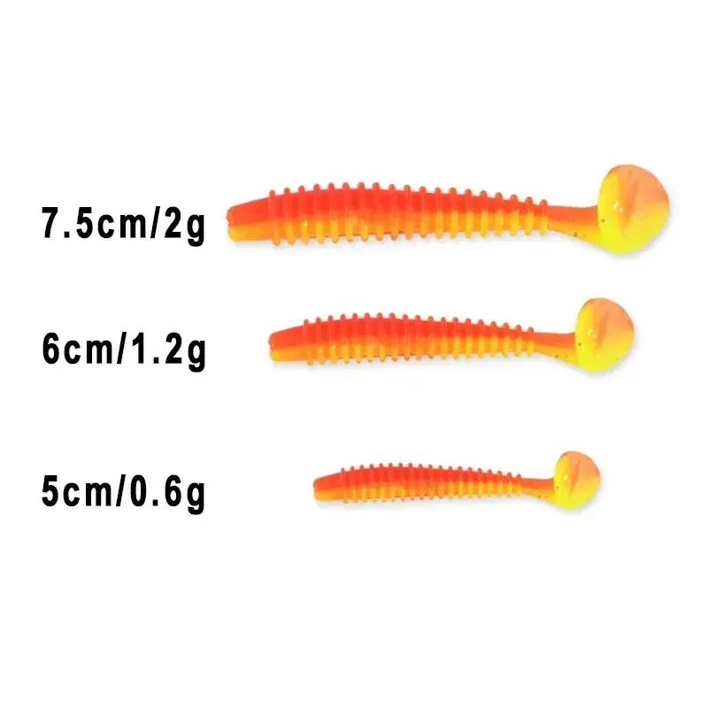 10pcs/Lot Soft Lures Silicone Worms Baits 4.5cm 6cm 7cm Jigging Wobblers Fishing Lures Artificial Swimbaits For Bass Carp Tackle