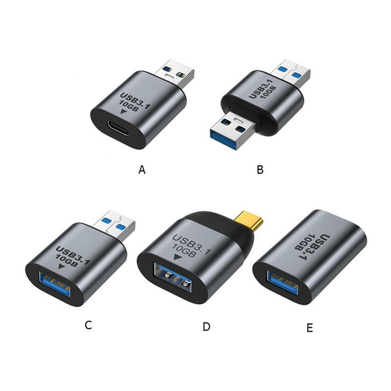 Konverter USB 3.1 ke USB 3.1/tipe C, 1/2 buah konektor Transfer 10G USB 3.1 Gen 2 pengisian Data kecepatan tinggi dan adaptor Mini pria wanita